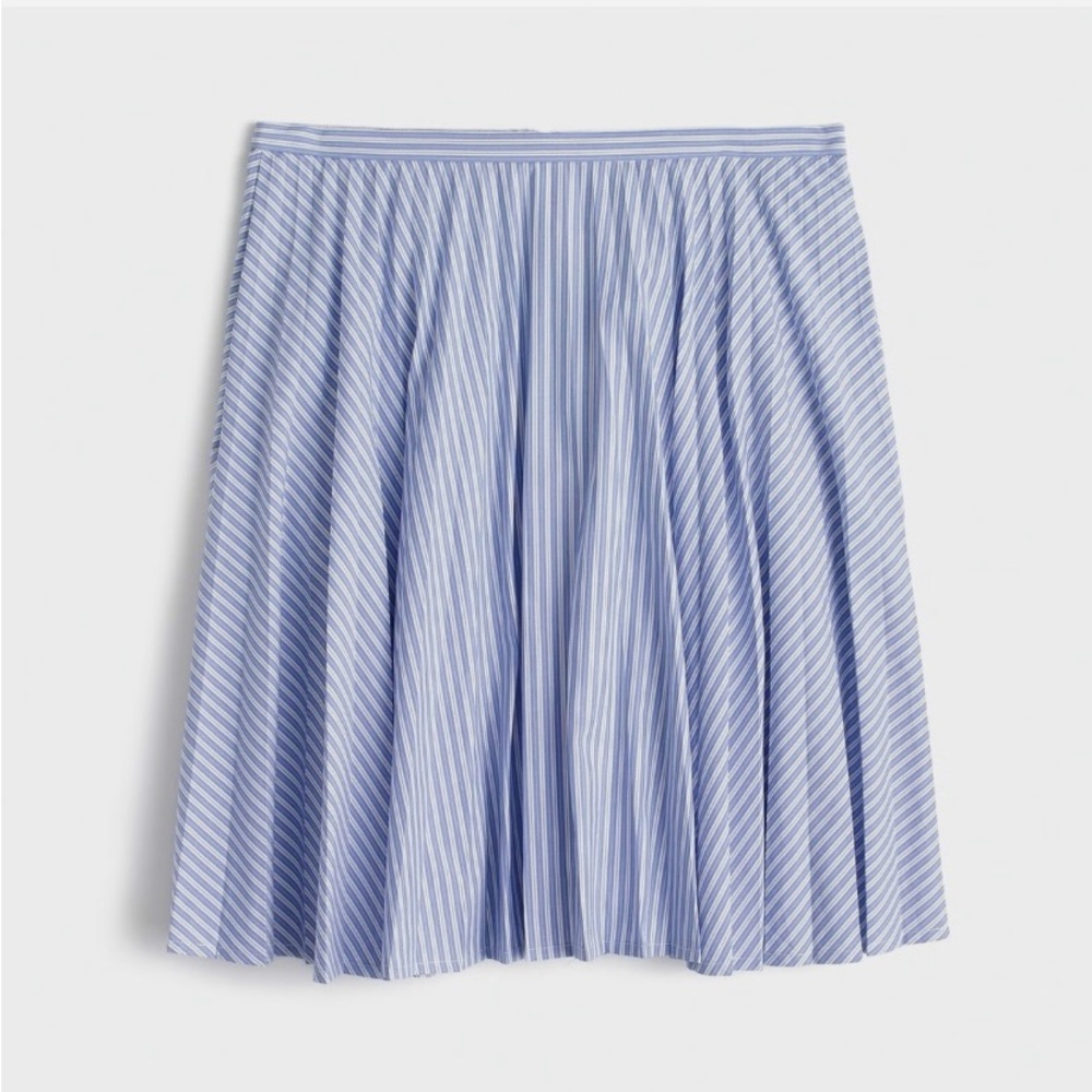 J.Crew blue & white striped circle skirt.